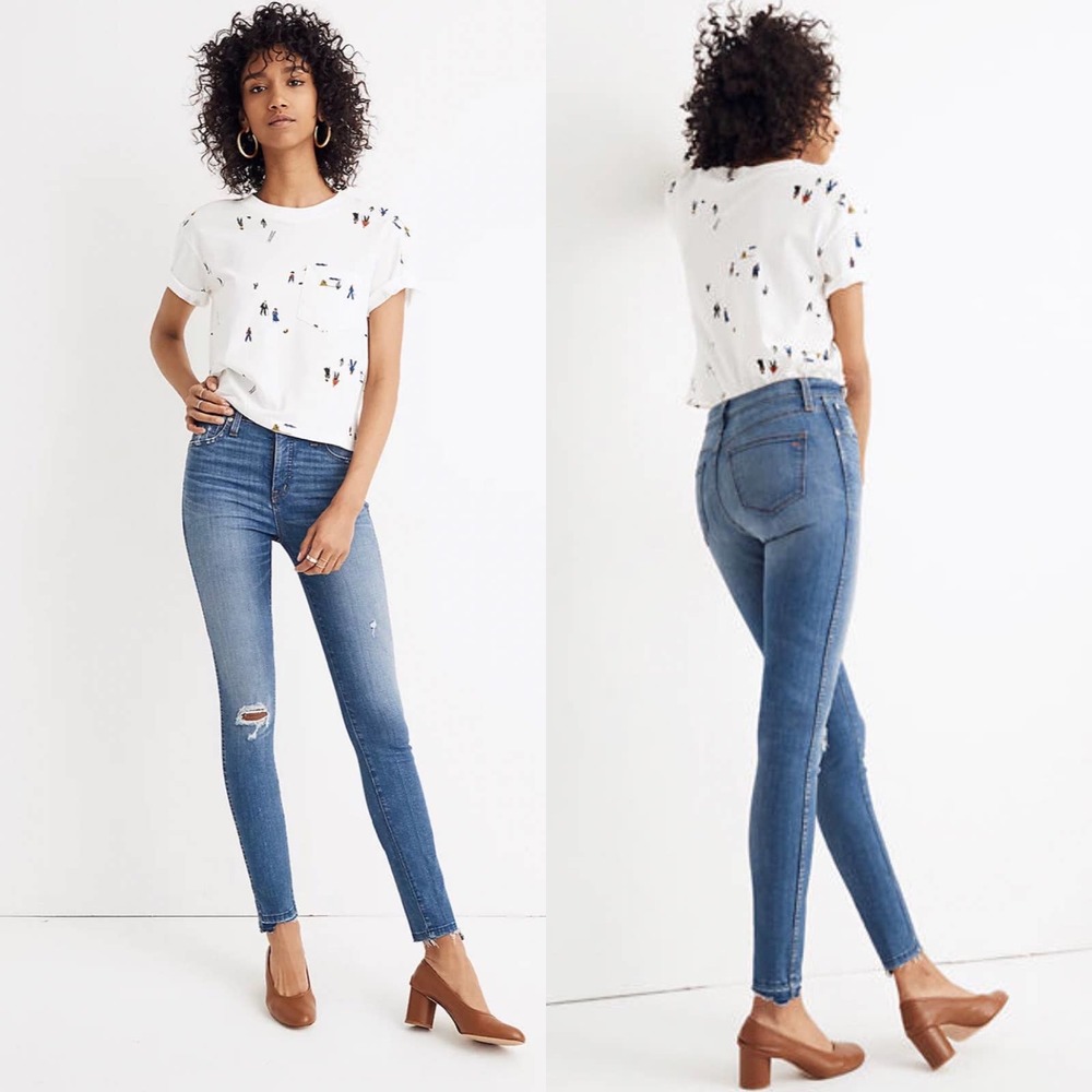Madewell Women's 10" High-Rise Skinny Jeans: Drop Step-Hem Edition Size 25